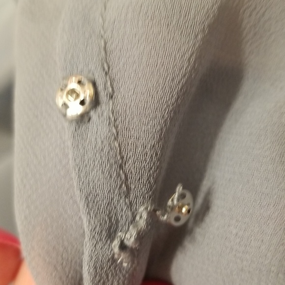 TALBOTS 2 piece blue blouse with sequin accents with a spaghetti strap camisole - Picture 10 of 12